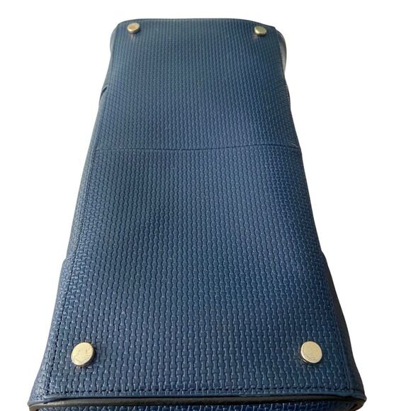 Vintage Cole Haan Blue Satchel/Crossbody with Black Trim & Gold Hardware in OS - Picture 7 of 9